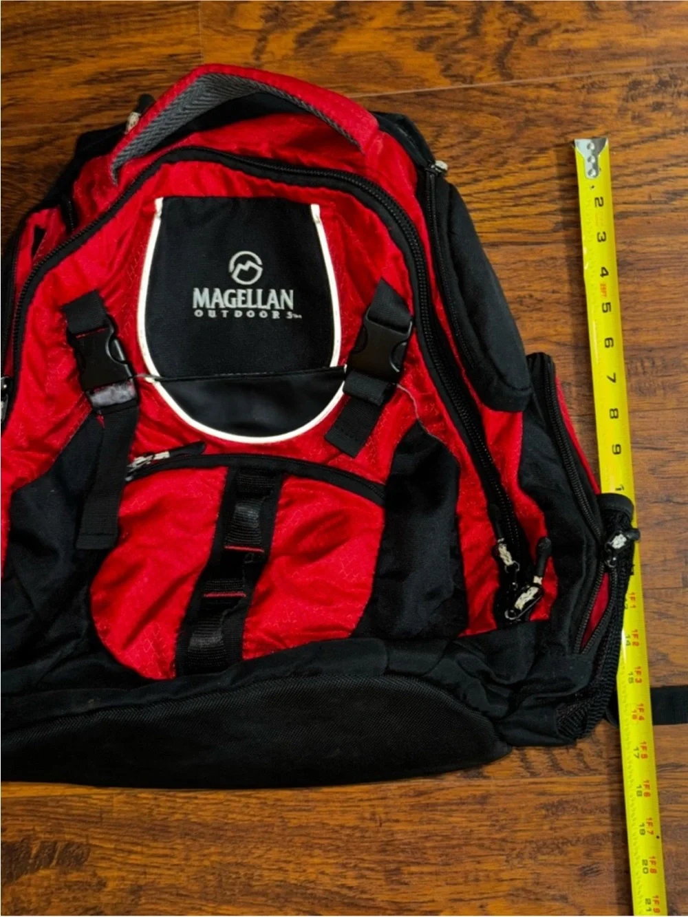 Magellan Outdoors Backpack Multiple Pockets Red and Black Hiking Travel Bag